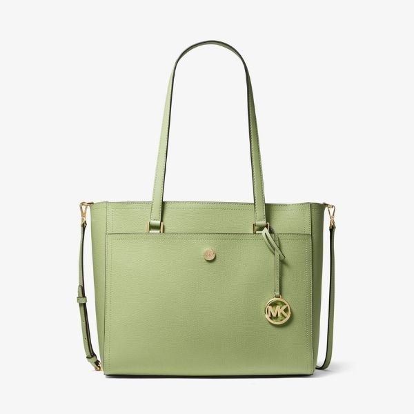 Michael Kors Maisie Large Pebbled Leather 2-in-1 Sling Pack Green One Size